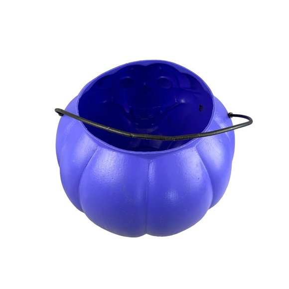 Vintage General Foam Plastic Blow Mold Purple Halloween Candy Pumpkin Bucket USA - Picture 4 of 5